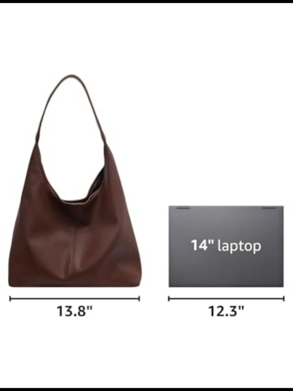 Soft PU Leather Slouchy Hobo Tote Bag 2pc Set Shoulder Purse